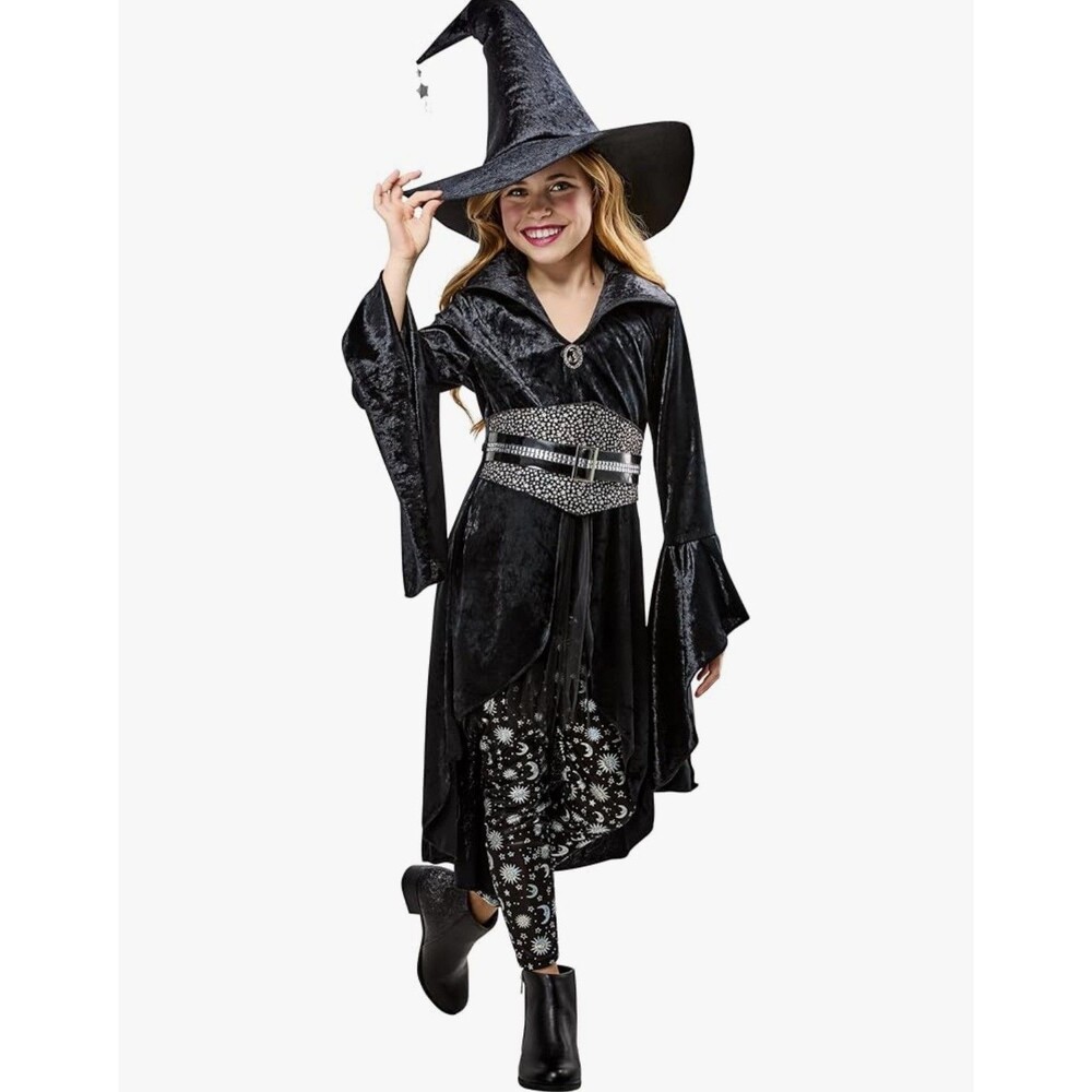 Rubies Child Small Coven Witch Costume 3pc set Dress Belt hat Child Small Size 6